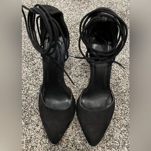 Charlotte Russe Carla D'Orsay Lace Up Stiletto Heels Suede